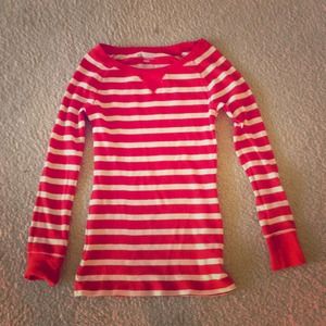 Red and Off White long sleeve stretch shirt