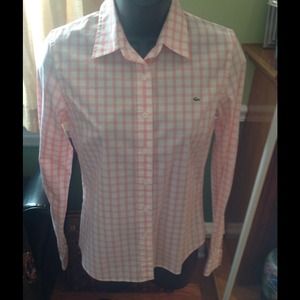 Lacoste checkered long sleeve size 36