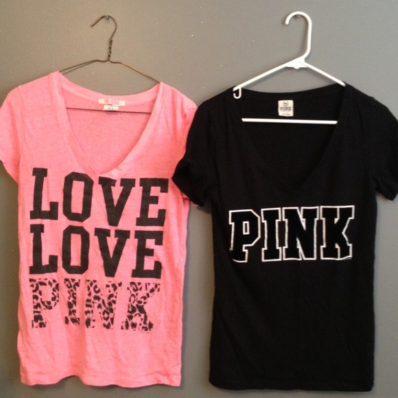 RESERVED: 2 VS Pink v-neck t-shirts