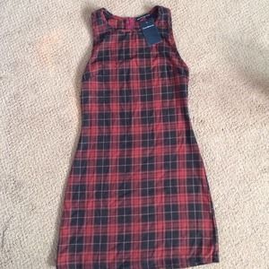 Red and black plaid dress