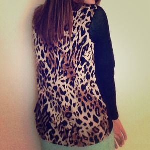 Leopard print cardigan!