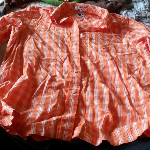 Bright orange plad shirt