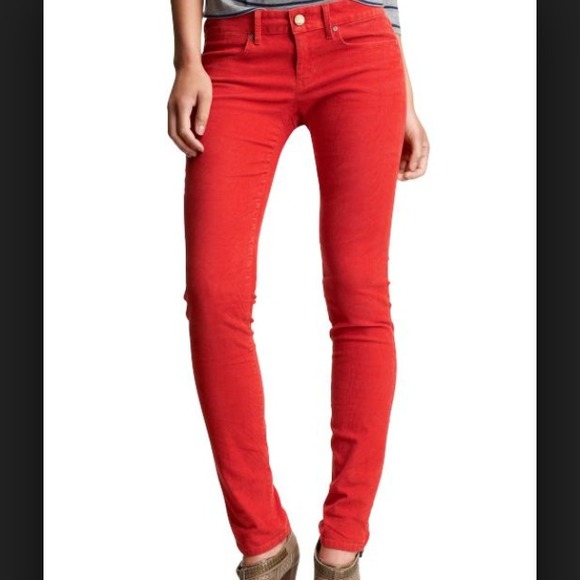 🚫SOLD🚫gap legging jean cords in bright red