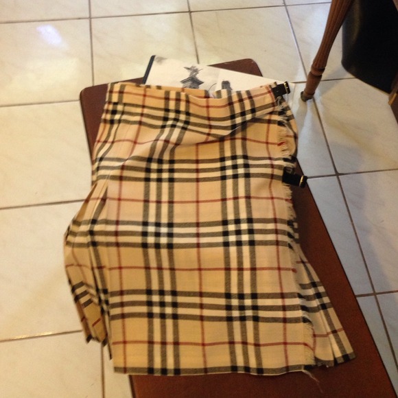 Burberry London plaid skirt.