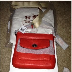 Authentic Genuine Leather Red Crossbody Bag