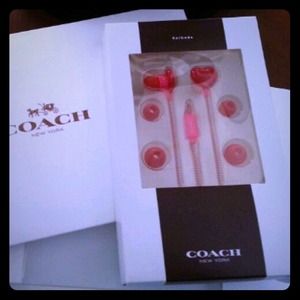 Coach pink earbuds NWT in box