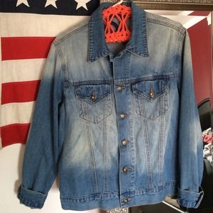 Distressed jean jacket