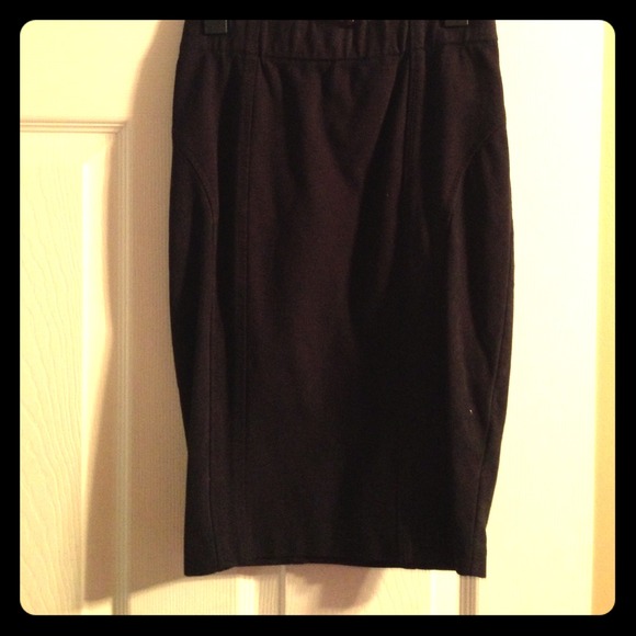 Black Nylon & Suede Skirt