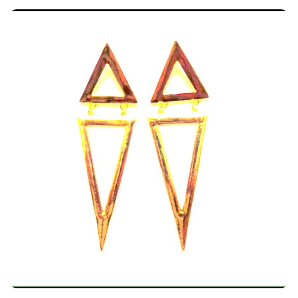Gold Geo earrings (come in silver & darker silver) - Picture 1 of 3
