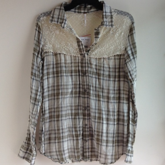 ♦️BUNDLED♦️🌟Cute Country Plaid Lace FP Top🌟 - Picture 3 of 4