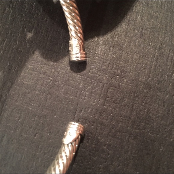 David Yurman Sterling Silver Diamond 5-Row Open Willow  Authentic David Yurman 5mm Pave Diamond Bracelet