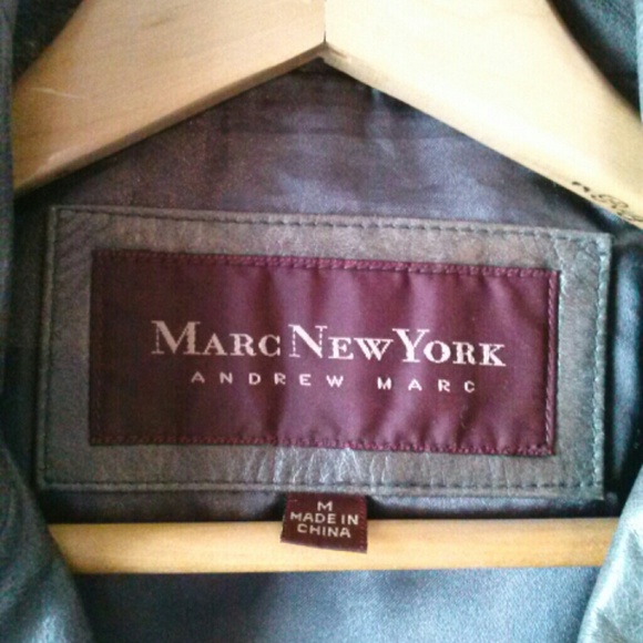 Mens Marc New York Grey distressed leather jacket - Picture 3 of 4