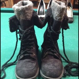 Black Suede Combat boots.