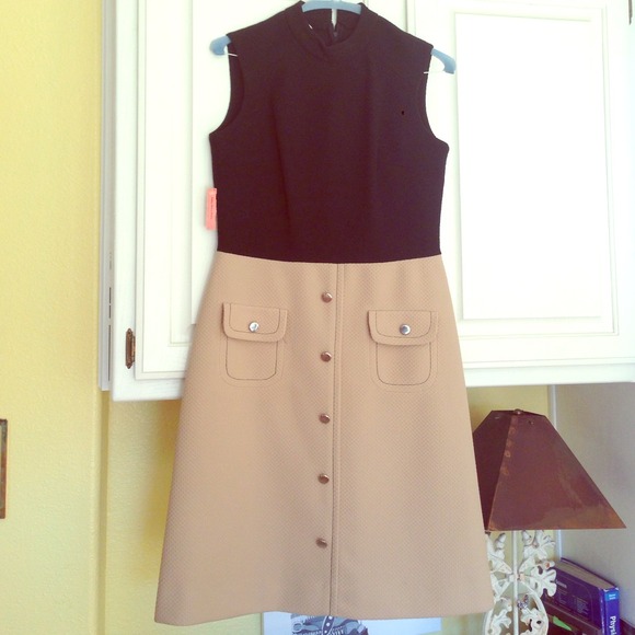 Vintage block black and brown dress.
