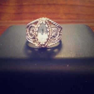 Vintage Sterling Silver and Aquamarine Ring