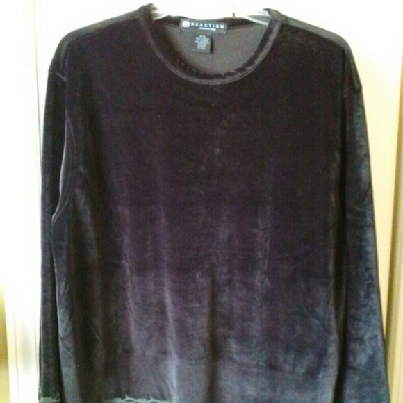 Mens Kenneth Cole Reaction velour polyester shirt - Picture 1 of 3