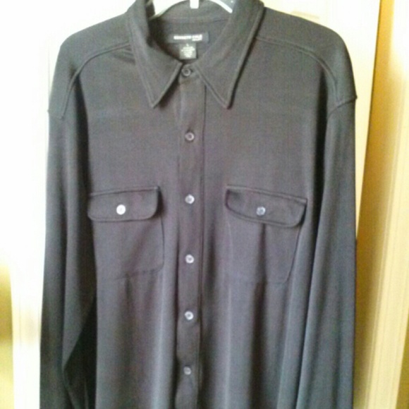 Mens Kenneth Cole black long sleeved shirt - Picture 1 of 3
