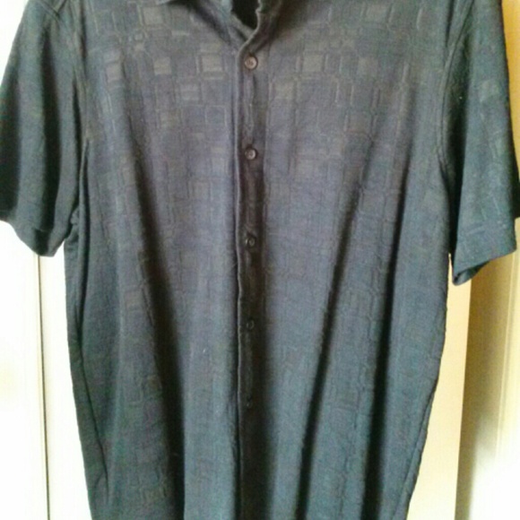 Mens Kenneth Cole textured short sleeved shirt - Picture 2 of 4