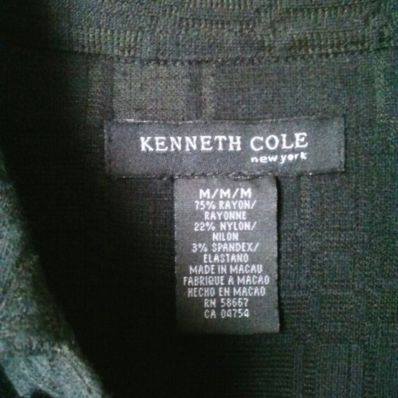 Mens Kenneth Cole textured short sleeved shirt - Picture 3 of 4