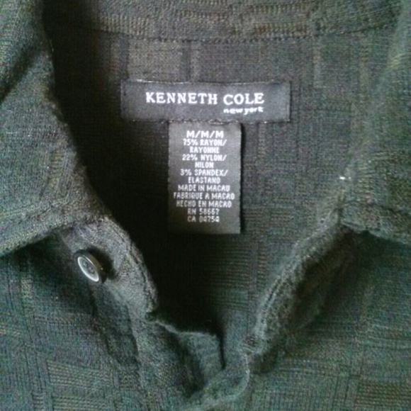 Mens Kenneth Cole textured short sleeved shirt - Picture 4 of 4