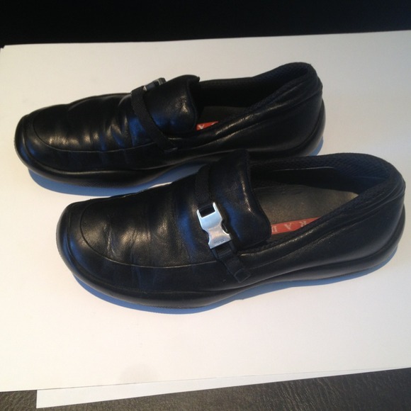 Prada Black Leather Loafer Flats - Picture 2 of 4