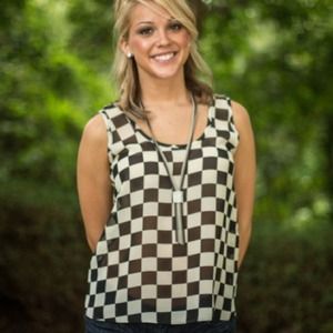Checker Bow-back top