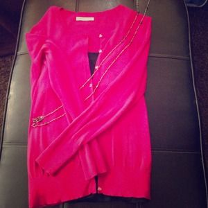 Hot pink Old Navy cardigan with cute buttons!