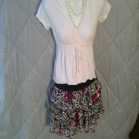Skirt, lace leopard flowers