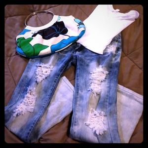 Stylish Ripped ACID WASHED Jeans in Boyfriend Fit
