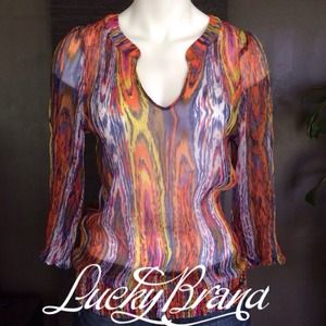 Lucky Brand. Multicolor see trough top