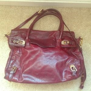 Rebecca Minkoff large distressed burgundy bag