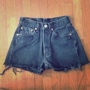 Black Denim Levi's High Waisted Shorts