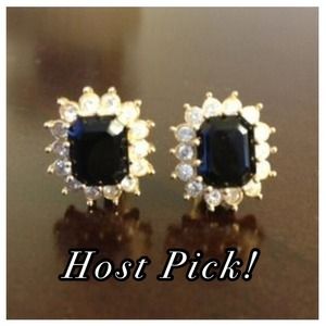 Gorgeous foe black and diamond clip on  earrings.