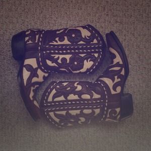 Brown and cream cowboy boots, all leather