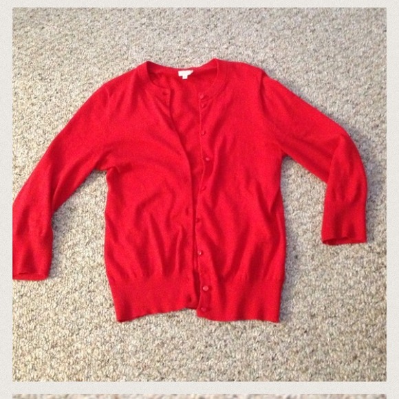 J. Crew Sweaters - J. Crew red sweater cardigan J. Crew Sweaters - J. Crew red sweater cardigan