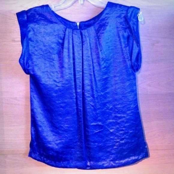 H&M Royal Blue Hammered Silky Top