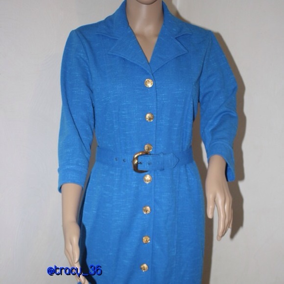 Blue Button Up Dress - Picture 2 of 3