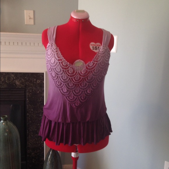 Urban Outfitters Lux Purple Ombré Sleeveless Top
