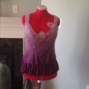 Urban Outfitters Lux Purple Ombré Sleeveless Top