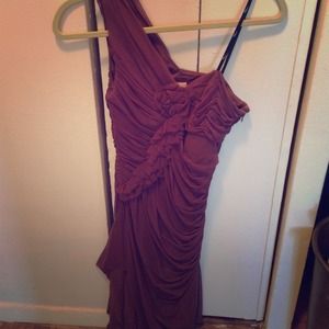 One shoulder lavender dress!