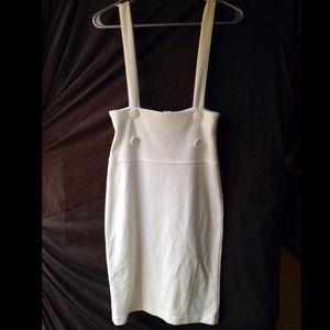 All White Button embellished skirt jumper