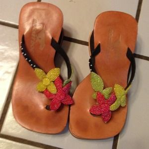 Wedge seed bead rocket dog sandles