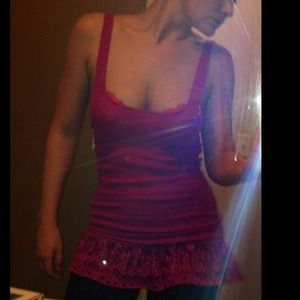 Free People Pink Cashmere Lace & Crochet Tunic