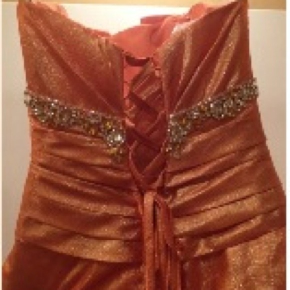 BeJeweled Tangerine Prom Gown(House of Wu) - Picture 4 of 4