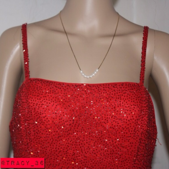 Red Bead Formal Dress - Picture 3 of 4