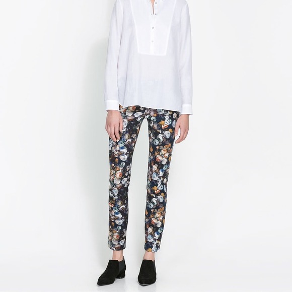 Floral printed trouser pants - Picture 2 of 4