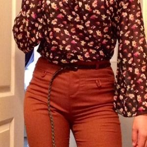 High-Waisted Camel Colored Bell Bottoms