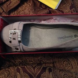 Charming Charlie light grey flats. I do pay pal:)