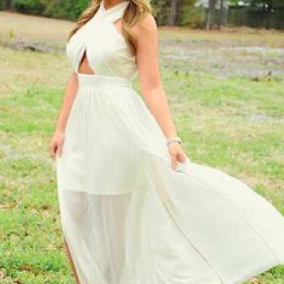 Cream Special Occasion Maxi Dress Prom Wedding