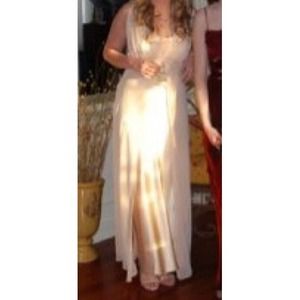 Long Champagne Dress for Bridesmaid or Prom